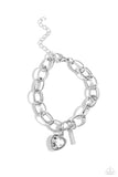 Guess Now Its INITIAL - White - I Bracelet - Paparazzi Accessories Bracelet Bedazzle Me Pretty Mobile Fashion Boutique