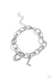 Guess Now Its INITIAL - White - L Bracelet - Paparazzi Accessories Bracelet Bedazzle Me Pretty Mobile Fashion Boutique