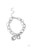 Guess Now Its INITIAL - White - Q Bracelet - Paparazzi Accessories Bracelet Bedazzle Me Pretty Mobile Fashion Boutique