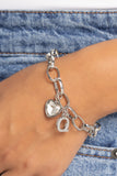 Guess Now Its INITIAL - White - Q Bracelet - Paparazzi Accessories Bracelet Bedazzle Me Pretty Mobile Fashion Boutique