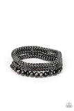 Gutsy and Glitzy - Black Bracelet - Paparazzi Accessories Bracelet Bedazzle Me Pretty Mobile Fashion Boutique