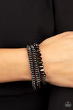 Gutsy and Glitzy - Black Bracelet - Paparazzi Accessories Bracelet Bedazzle Me Pretty Mobile Fashion Boutique
