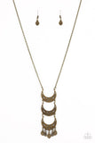 Half-Moon Child - Brass Necklace - Paparazzi Accessories Necklace Bedazzle Me Pretty Mobile Fashion Boutique