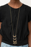 Half-Moon Child - Brass Necklace - Paparazzi Accessories Necklace Bedazzle Me Pretty Mobile Fashion Boutique