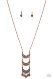 Half-Moon Child - Copper Necklace - Paparazzi Accessories Necklace Bedazzle Me Pretty Mobile Fashion Boutique