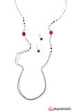 Half Past Midnight - Red Necklace - Paparazzi Accessories Necklace Bedazzle Me Pretty Mobile Fashion Boutique