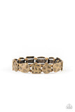 Hammered Harmony - Brass Bracelet - Paparazzi Accessories Bracelet Bedazzle Me Pretty Mobile Fashion Boutique