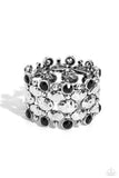Hammered Headliner - Black Bracelet - Paparazzi Accessories Bracelet Bedazzle Me Pretty Mobile Fashion Boutique