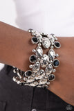 Hammered Headliner - Black Bracelet - Paparazzi Accessories Bracelet Bedazzle Me Pretty Mobile Fashion Boutique