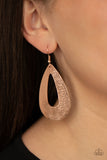 Hand It OVAL! - Rose Gold Earrings - Paparazzi Accessories Earrings Bedazzle Me Pretty Mobile Fashion Boutique
