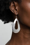 Hand It OVAL! - Silver Earrings - Paparazzi Accessories Earrings Bedazzle Me Pretty Mobile Fashion Boutique
