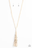 Hand-Knotted Knockout - White Necklace - Paparazzi Accessories Necklace Bedazzle Me Pretty Mobile Fashion Boutique