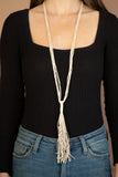 Hand-Knotted Knockout - White Necklace - Paparazzi Accessories Necklace Bedazzle Me Pretty Mobile Fashion Boutique
