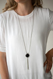 Happy As Can BEAM - Black Necklace - Paparazzi Accessories Necklace Bedazzle Me Pretty Mobile Fashion Boutique