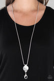 Happy As Can BEAM - White Lanyard - Paparazzi Accessories Lanyard Bedazzle Me Pretty Mobile Fashion Boutique