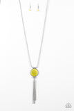 Happy As Can BEAM - Yellow Necklace - Paparazzi Accessories Necklace Bedazzle Me Pretty Mobile Fashion Boutique