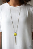 Happy As Can BEAM - Yellow Necklace - Paparazzi Accessories Necklace Bedazzle Me Pretty Mobile Fashion Boutique