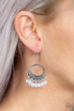 Happy Days - White Earrings - Paparazzi Accessories Earrings Bedazzle Me Pretty Mobile Fashion Boutique