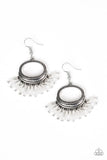 Happy Days - White Earrings - Paparazzi Accessories Earrings Bedazzle Me Pretty Mobile Fashion Boutique