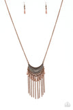 Happy Is The Huntress - Copper Necklace - Paparazzi Accessories Necklace Bedazzle Me Pretty Mobile Fashion Boutique