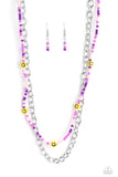 Happy Looks Good on You - Purple Necklace - Paparazzi Accessories Necklace Bedazzle Me Pretty Mobile Fashion Boutique