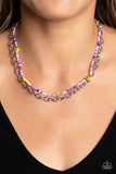 Happy Looks Good on You - Purple Necklace - Paparazzi Accessories Necklace Bedazzle Me Pretty Mobile Fashion Boutique