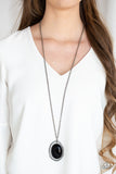 Harbor Harmony - Black Necklace - Paparazzi Accessories Necklace Bedazzle Me Pretty Mobile Fashion Boutique