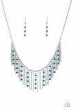 Harlem Hideaway - Blue Necklace - Paparazzi Accessories Necklace Bedazzle Me Pretty Mobile Fashion Boutique