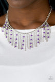 Harlem Hideaway - Purple Necklace - Paparazzi Accessories Necklace Bedazzle Me Pretty Mobile Fashion Boutique