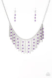Harlem Hideaway - Purple Necklace - Paparazzi Accessories Necklace Bedazzle Me Pretty Mobile Fashion Boutique