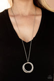 Harmonic Halos - White Necklace - Paparazzi Accessories Necklace Bedazzle Me Pretty Mobile Fashion Boutique