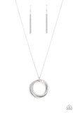 Harmonic Halos - White Necklace - Paparazzi Accessories Necklace Bedazzle Me Pretty Mobile Fashion Boutique