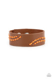 Harmonic Horizons - Orange Bracelet - Paparazzi Accessories Bracelet Bedazzle Me Pretty Mobile Fashion Boutique
