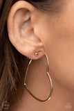 Harmonious Hearts - Gold Clip-On Earrings - Paparazzi Accessories Clip-On Earrings Bedazzle Me Pretty Mobile Fashion Boutique