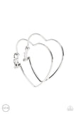 Harmonious Hearts - Silver Clip-On Earrings - Paparazzi Accessories Clip-On Earrings Bedazzle Me Pretty Mobile Fashion Boutique
