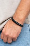 HAUTE-breaker - Black Mens Bracelet - Paparazzi Accessories Mens Bracelet Bedazzle Me Pretty Mobile Fashion Boutique