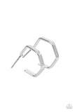 Haute Hexagons - Silver Earrings - Paparazzi Accessories Earrings Bedazzle Me Pretty Mobile Fashion Boutique