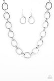HAUTE-ly Contested - Silver Necklace - Paparazzi Accessories Necklace Bedazzle Me Pretty Mobile Fashion Boutique