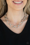 HAUTE-ly Contested - Silver Necklace - Paparazzi Accessories Necklace Bedazzle Me Pretty Mobile Fashion Boutique