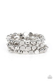 HAUTE Stone - Silver Bracelet - Paparazzi Accessories Bracelet Bedazzle Me Pretty Mobile Fashion Boutique