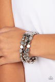 HAUTE Stone - Silver Bracelet - Paparazzi Accessories Bracelet Bedazzle Me Pretty Mobile Fashion Boutique