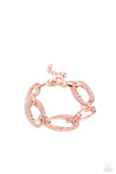 HAUTE-Tempered - Copper Bracelet - Paparazzi Accessories Bracelet Bedazzle Me Pretty Mobile Fashion Boutique