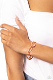 HAUTE-Tempered - Copper Bracelet - Paparazzi Accessories Bracelet Bedazzle Me Pretty Mobile Fashion Boutique