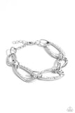 HAUTE-Tempered - Silver Bracelet - Paparazzi Accessories Bracelet Bedazzle Me Pretty Mobile Fashion Boutique
