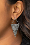 Have A Bite - Black Post Earrings - Paparazzi Accessories Post Earrings Bedazzle Me Pretty Mobile Fashion Boutique