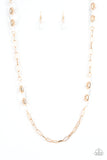 Have I Made Myself Clear? - Gold Necklace - Paparazzi Accessories Necklace Bedazzle Me Pretty Mobile Fashion Boutique