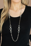 Have I Made Myself Clear? - White Necklace - Paparazzi Accessories Necklace Bedazzle Me Pretty Mobile Fashion Boutique