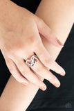 Have The World On A HEART-String - Red Ring - Paparazzi Accessories Ring Bedazzle Me Pretty Mobile Fashion Boutique