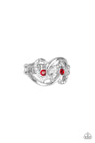 Have The World On A HEART-String - Red Ring - Paparazzi Accessories Ring Bedazzle Me Pretty Mobile Fashion Boutique