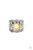HAVEN-Sent - Yellow Ring - Paparazzi Accessories Ring Bedazzle Me Pretty Mobile Fashion Boutique